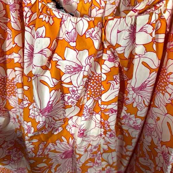 J Crew Collection Side-Cutout Poplin Midi Dress, Orange Floral, Size 18 - Picture 12 of 15